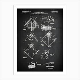 Baseball Diamonds Patent Print Baseball Home Plate Baseball Poster Baseball Decor Baseball Decor Baseball Wall Art Baseball Sb7811 Art Print