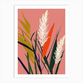 Grass Plant Minimalist Illustration 7 Art Print