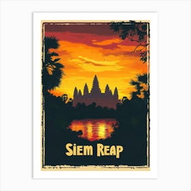 Aihrgdesign A Vintage Travel Poster Of Siem Reap Featuring Th E4c9460c 89b3 4adb 86c7 792458fa1066 2 Art Print