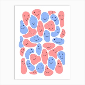Happy Smile Face Squiggly Art Print