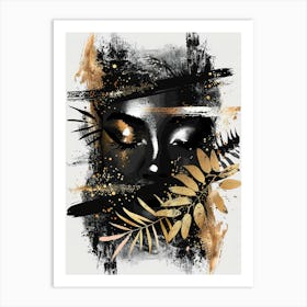 Gold And Black Abstract Painting 13 Art Print