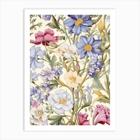 Floral Wallpaper 396 Art Print