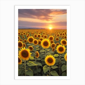 Absolute Reality V16 Sunset Evening Yellow Sky High Shot Sunfl 0 Art Print