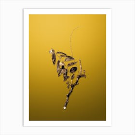 Gold Botanical Jujube on Mango Yellow n.0793 Art Print