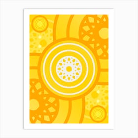 Geometric Abstract Glyph in Happy Yellow and Orange n.0028 Art Print
