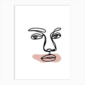 Female Face Alt Line Art Art Print
