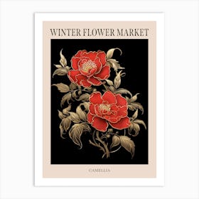 Camellia 2 Winter Flower Market Poster Art Print