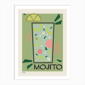 Mojito Retro Cocktail  Art Print