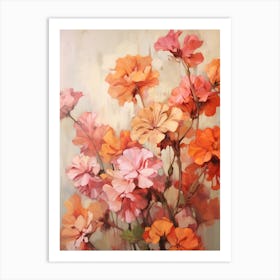 Fall Flower Painting Geranium 2 Art Print