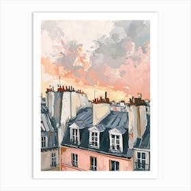 Paris Rooftops Morning Skyline 3 Art Print