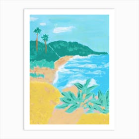 Coastal Beach Landscape Painting Art Print