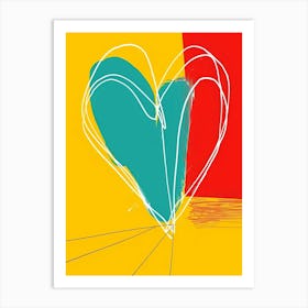 Heart Of Love Style Abstract Art Print