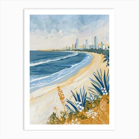 Travel Poster Happy Places Gold Coast 1 Art Print