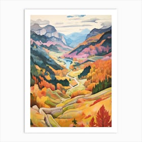 Autumn National Park Painting Berchtesgaden National Park Germany 4 Art Print