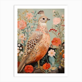 Partridge 4 Detailed Bird Painting Art Print