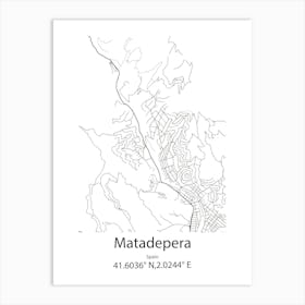 Matadepera,Spain Minimalist Map Poster