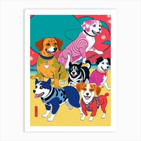 Dog Cartoon Abstract Art Print