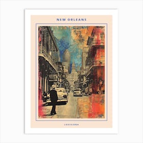 Retro New Orleans Collage Poster 3 Art Print