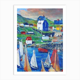 Port Of Tórshavn Faroe Islands Abstract Block harbour Art Print