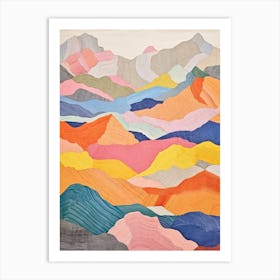 Mount Bierstadt United States 1 Colourful Mountain Illustration Art Print