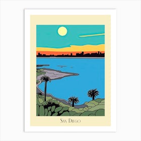Poster Of Minimal Design Style Of San Diego California, Usa 3 Art Print