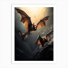 Bat Flying Illustration 4 Art Print