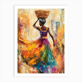 African Woman With Basket 14 Art Print