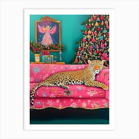 Leopard On A Couch Affiche