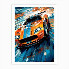 Racing Car Painting Retro Racing Car Art Print