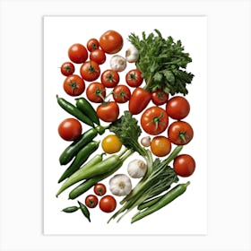 Fresh Vegetables Kitchen Wall Art 3 Art Print