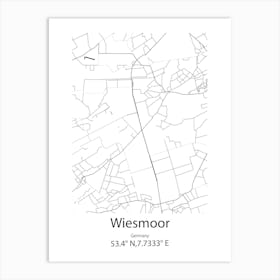 Wiesmoor,Germany Minimalist Map Affiche