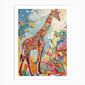 Giraffe Geometric Pattern 3 Art Print