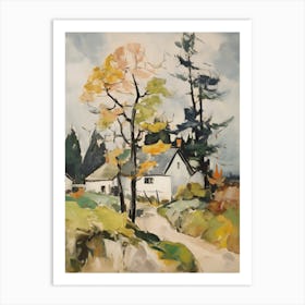 Small Cottage Countryside Farmhouse Painting 5 Art Print