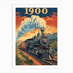 Aihrgdesign A Vintage Poster Of A Steam Locomotive In 1900 Tr C8bbd073 8616 40a0 Bdf3 Dfaa7edf89ff 1 Art Print