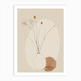 Cape Town Botanical Garden Boho Line Art Art Print