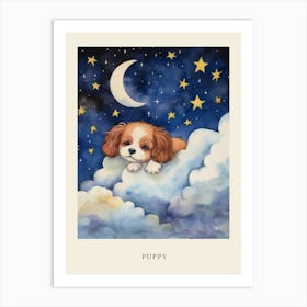 Baby Puppy 1 Sleeping In The Clouds Nursery Poster Art Print