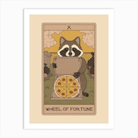 Wheel Of Fortune   Raccoons Tarot Art Print