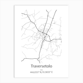 Traversetolo,Italy Minimalist Map Art Print