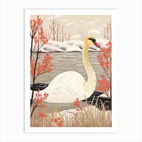 Bird Illustration Swan 3 Art Print