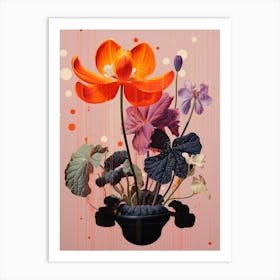 Surreal Florals Cyclamen 2 Flower Painting Art Print