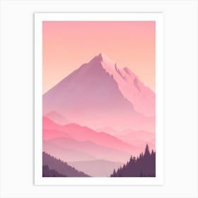 Misty Mountains Vertical Background In Pink Tone 19 Art Print