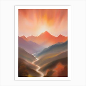 Sunset In The Mountains 93 Art Print