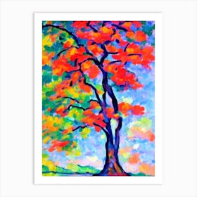 Pagoda Tree tree Abstract Block Colour Art Print