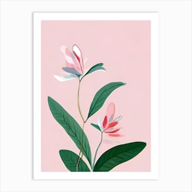 Pink Flowers On A Pink Background Art Print