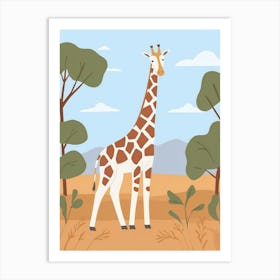 Giraffe On The Savannah Art Print