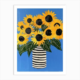 Sunflowers In A Vase 35 Art Print