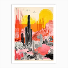 Desert Botanical Gardens Abstract Riso Style 3 Art Print