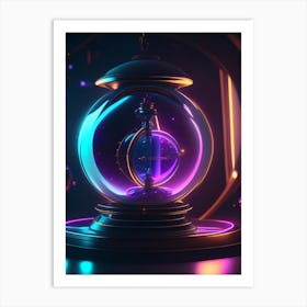 Gravitational Constant Neon Nights Space Art Print