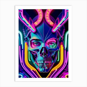 Neon Skull 2 Art Print