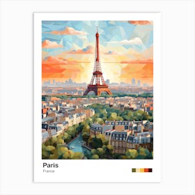 Paris View   Geometric Vector Illustration 3 Poster Art Print